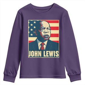 John Lewis Youth Sweatshirt Black History Month TS14 Purple Print Your Wear