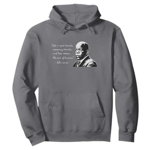John Lewis Quote Hoodie Black History Good Trouble TS14 Charcoal Print Your Wear