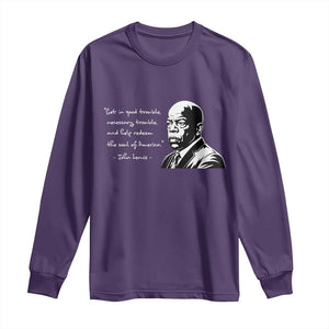 John Lewis Quote Long Sleeve Shirt Black History Good Trouble TS14 Purple Print Your Wear