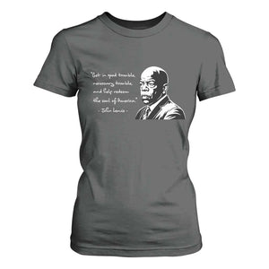 John Lewis Quote T Shirt For Women Black History Good Trouble TS14 Dark Heather Print Your Wear