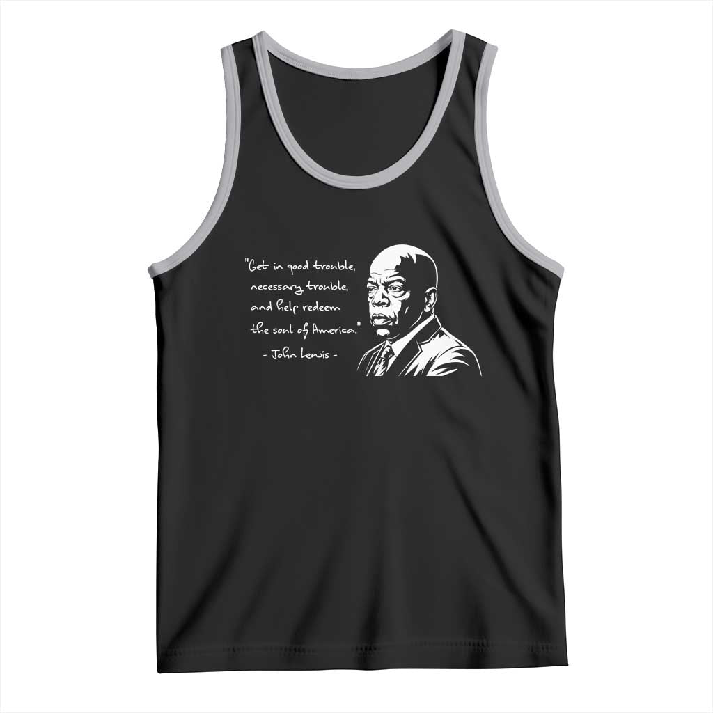John Lewis Quote Tank Top Black History Good Trouble TS14 Black Athletic Heather Print Your Wear