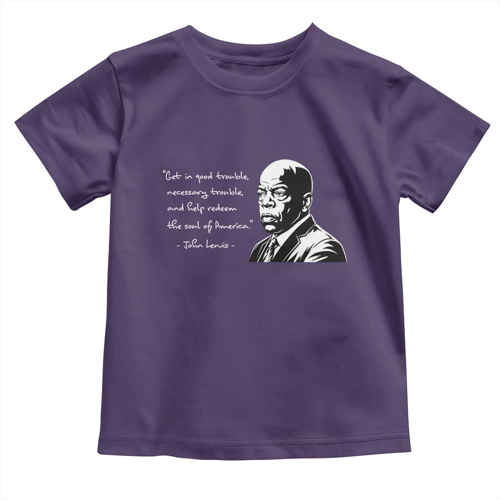 John Lewis Quote Toddler T Shirt Black History Good Trouble TS14 Purple Print Your Wear