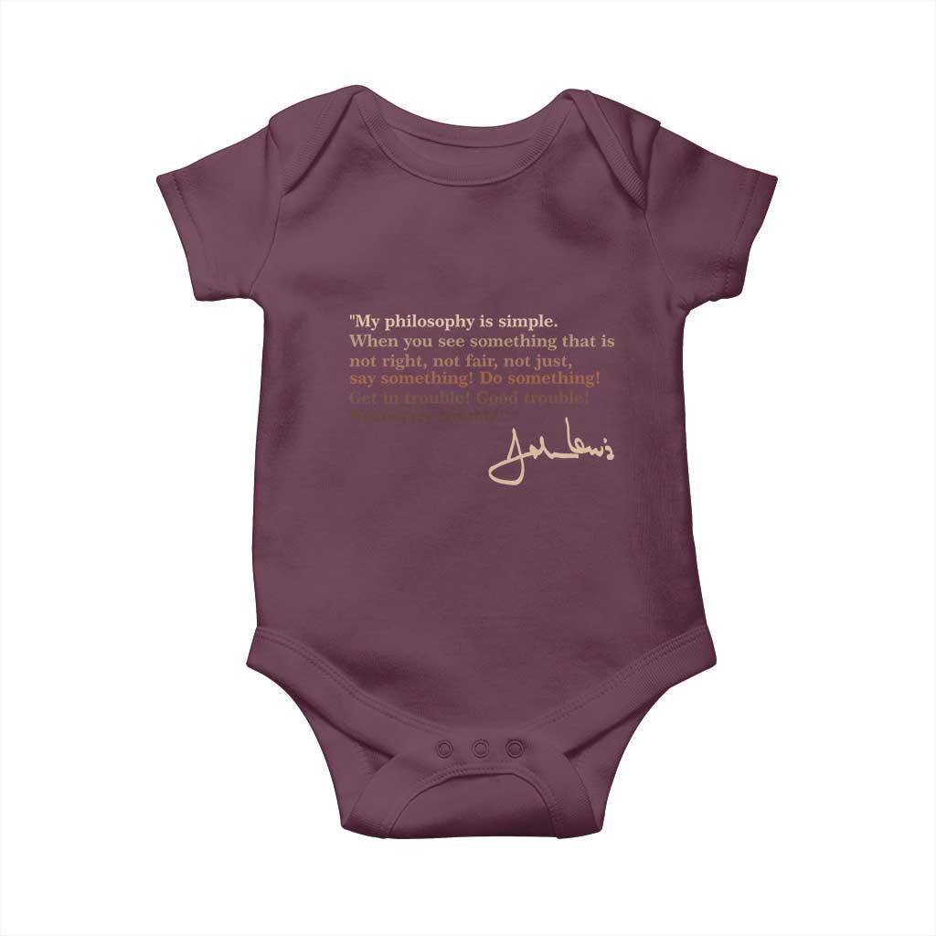 John Lewis Quote Baby Onesie Black History Month TS14 Maroon Print Your Wear