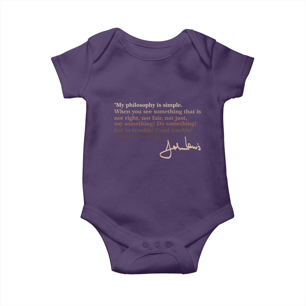 John Lewis Quote Baby Onesie Black History Month TS14 Purple Print Your Wear