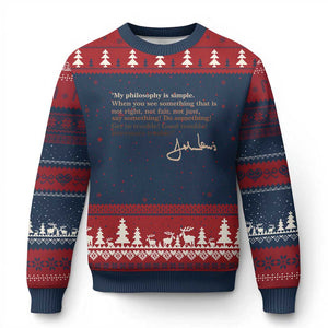 John Lewis Quote Ugly Christmas Sweater Black History Month TS14 Navy Red Print Your Wear