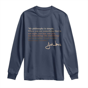 John Lewis Quote Long Sleeve Shirt Black History Month TS14 Navy Print Your Wear