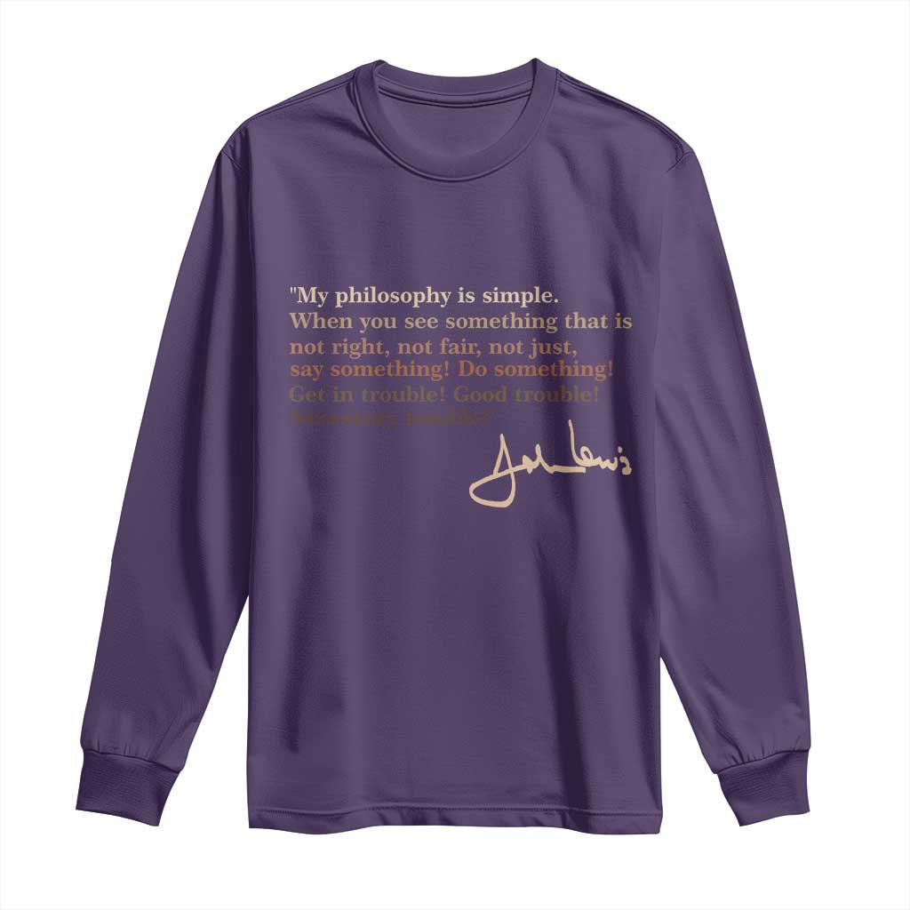 John Lewis Quote Long Sleeve Shirt Black History Month TS14 Purple Print Your Wear