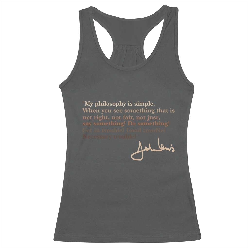 John Lewis Quote Racerback Tank Top Black History Month TS14 Dark Heather Print Your Wear