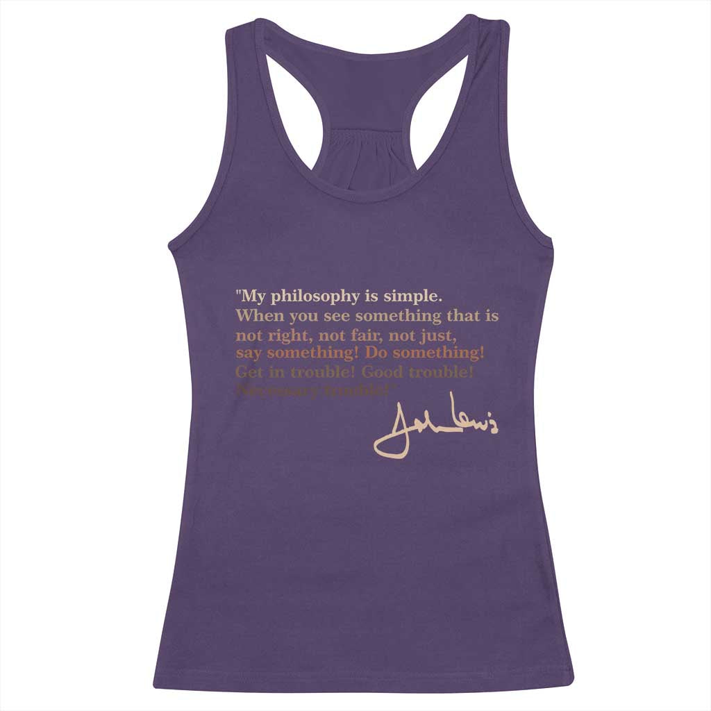 John Lewis Quote Racerback Tank Top Black History Month TS14 Purple Print Your Wear