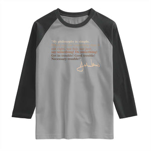 John Lewis Quote Raglan Shirt Black History Month TS14 Sport Gray Black Print Your Wear