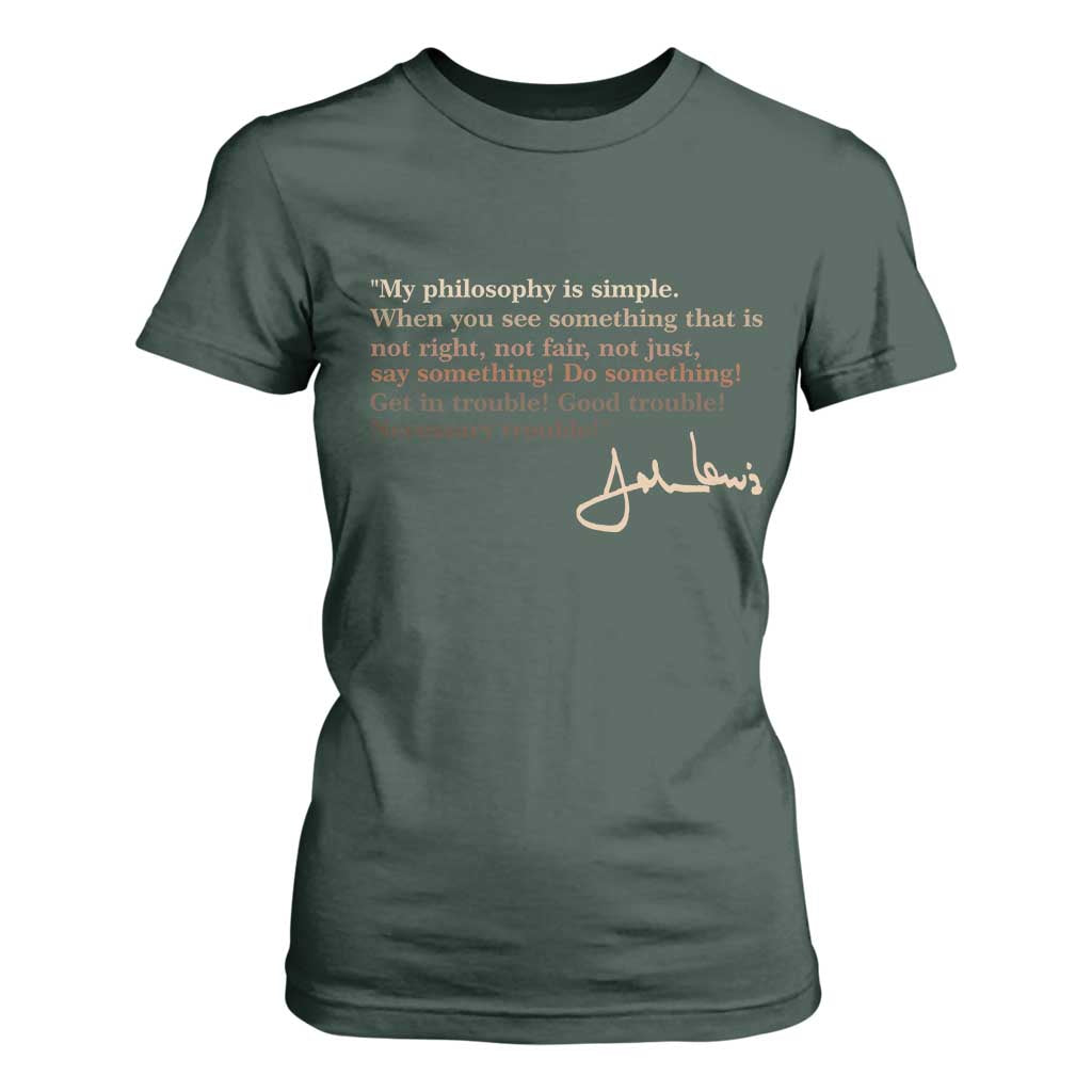 John Lewis Quote T Shirt For Women Black History Month TS14 Dark Forest Green Print Your Wear