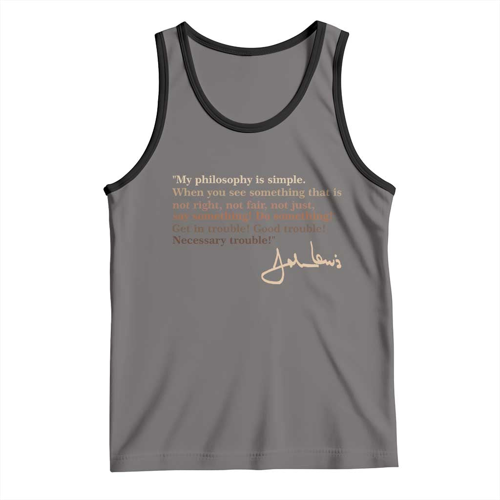 John Lewis Quote Tank Top Black History Month TS14 Deep Heather Black Print Your Wear