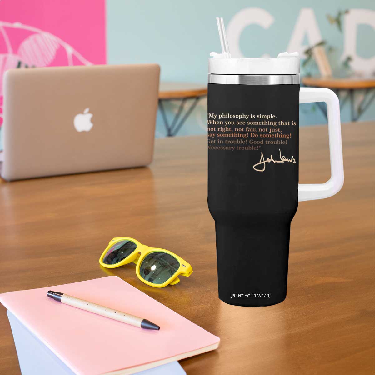 John Lewis Quote Tumbler With Handle Black History Month TS14 Print Your Wear