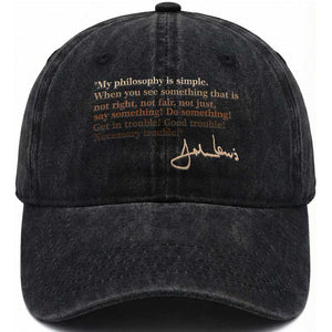 John Lewis Quote Washed Cotton Baseball Cap Black History Month TS14 Washed Cap Universal Fit Black Print Your Wear