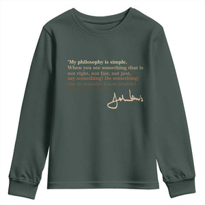 John Lewis Quote Youth Sweatshirt Black History Month TS14 Dark Forest Green Print Your Wear