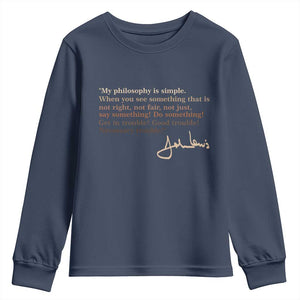 John Lewis Quote Youth Sweatshirt Black History Month TS14 Navy Print Your Wear
