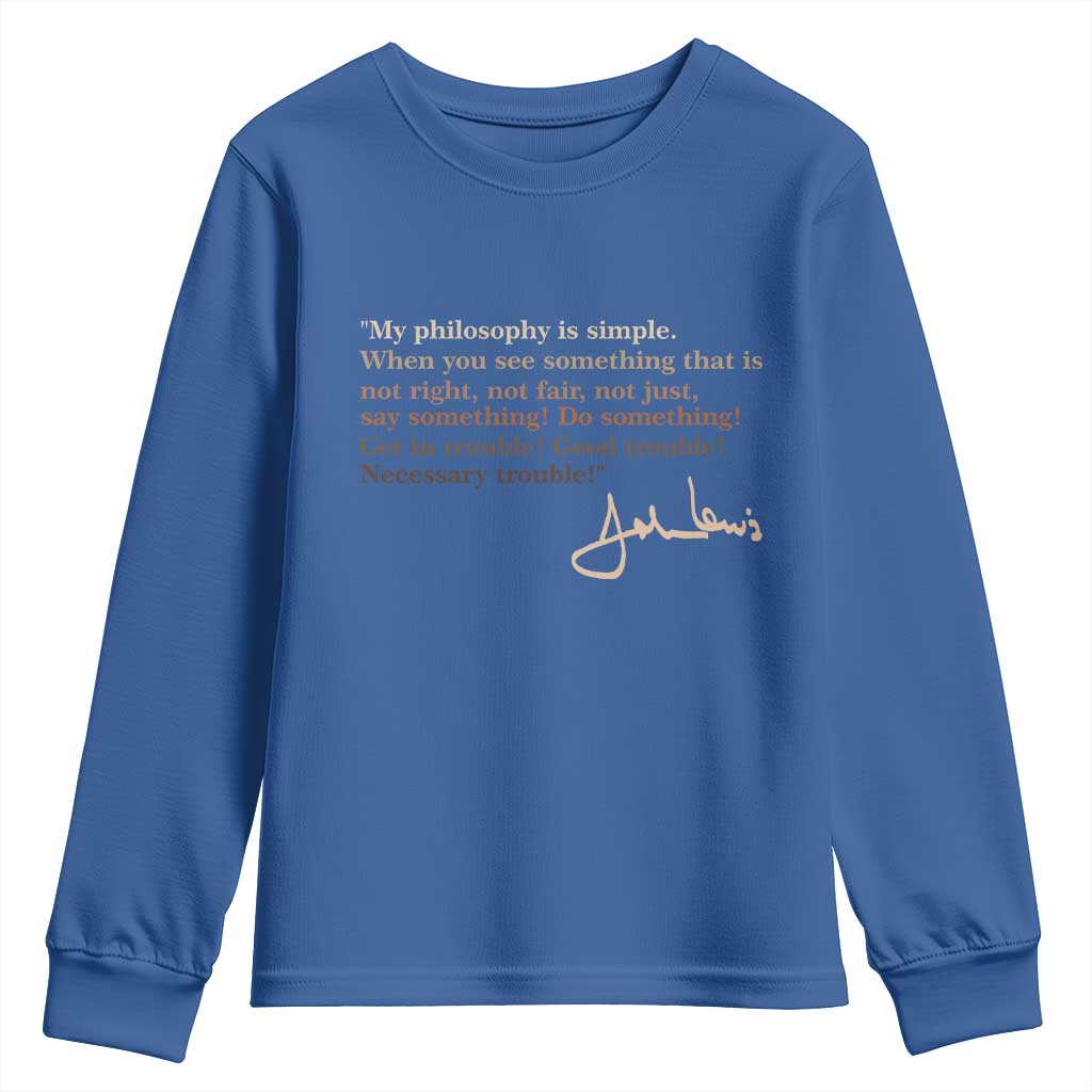 John Lewis Quote Youth Sweatshirt Black History Month TS14 Royal Blue Print Your Wear