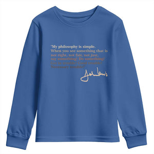John Lewis Quote Youth Sweatshirt Black History Month TS14 Royal Blue Print Your Wear