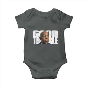 John Lewis Quote Affrican American Baby Onesie Black History Good Trouble TS14 Dark Heather Print Your Wear