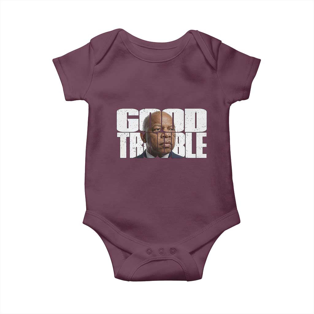 John Lewis Quote Affrican American Baby Onesie Black History Good Trouble TS14 Maroon Print Your Wear