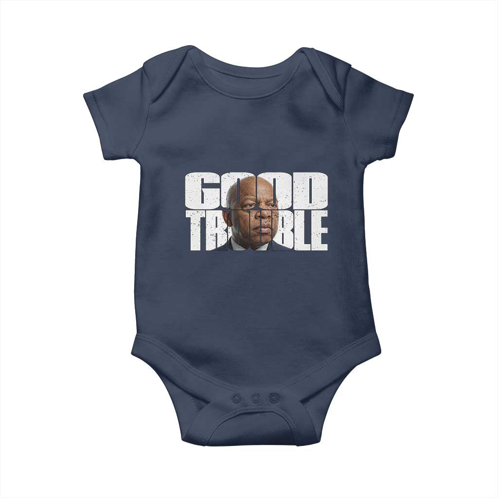 John Lewis Quote Affrican American Baby Onesie Black History Good Trouble TS14 Navy Print Your Wear