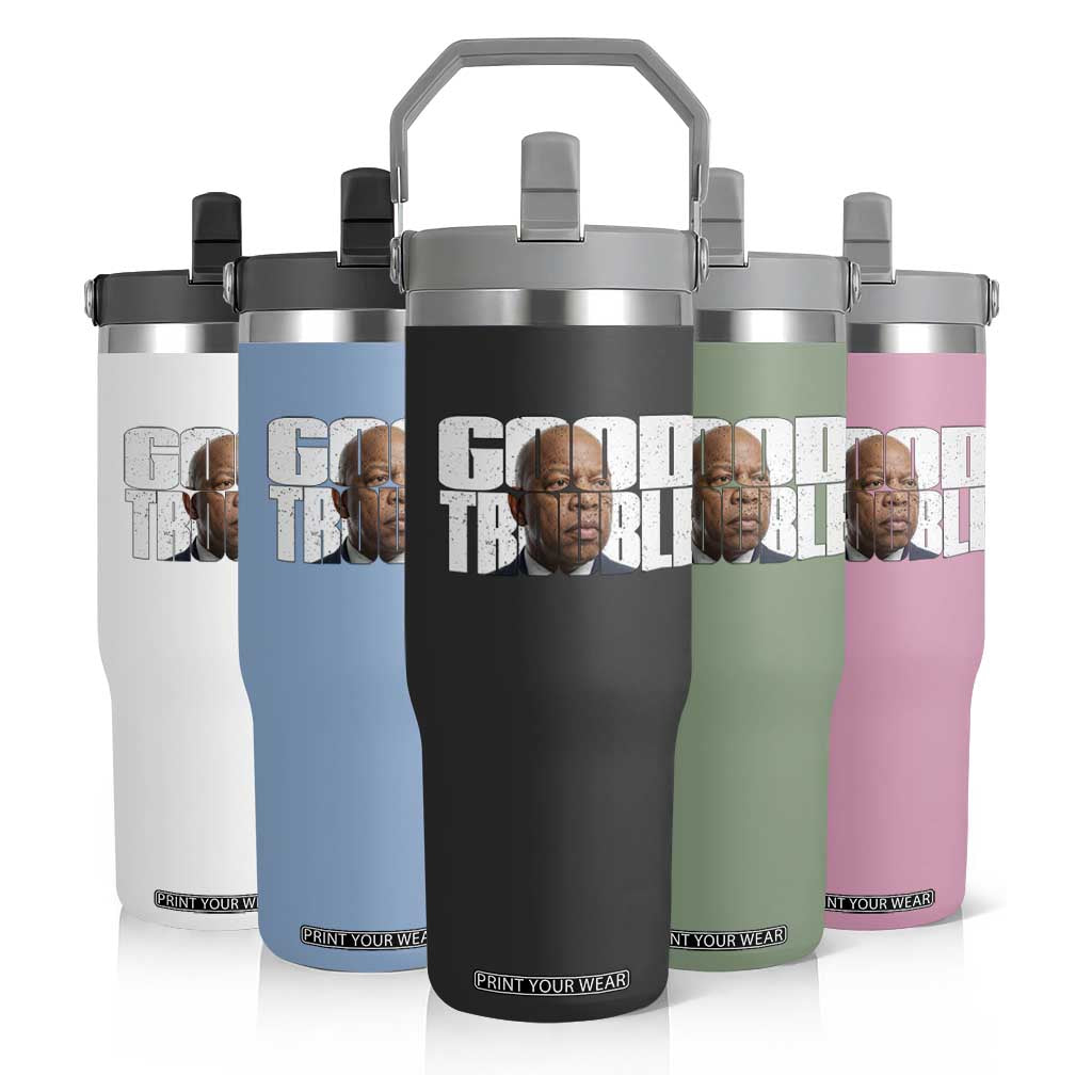 John Lewis Quote Affrican American Flip Straw Tumbler Black History Good Trouble TS14 Print Your Wear