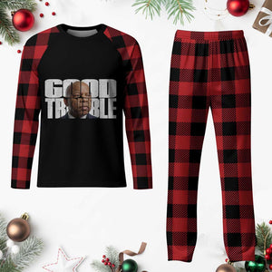 John Lewis Quote Affrican American Plaid Pajama Set Black History Good Trouble TS14 Buffalo Plaid Print Your Wear