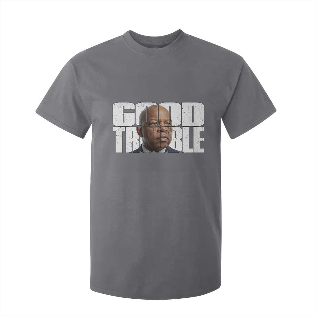 John Lewis Quote Affrican American T Shirt For Kid Black History Good Trouble TS14 Charcoal Print Your Wear