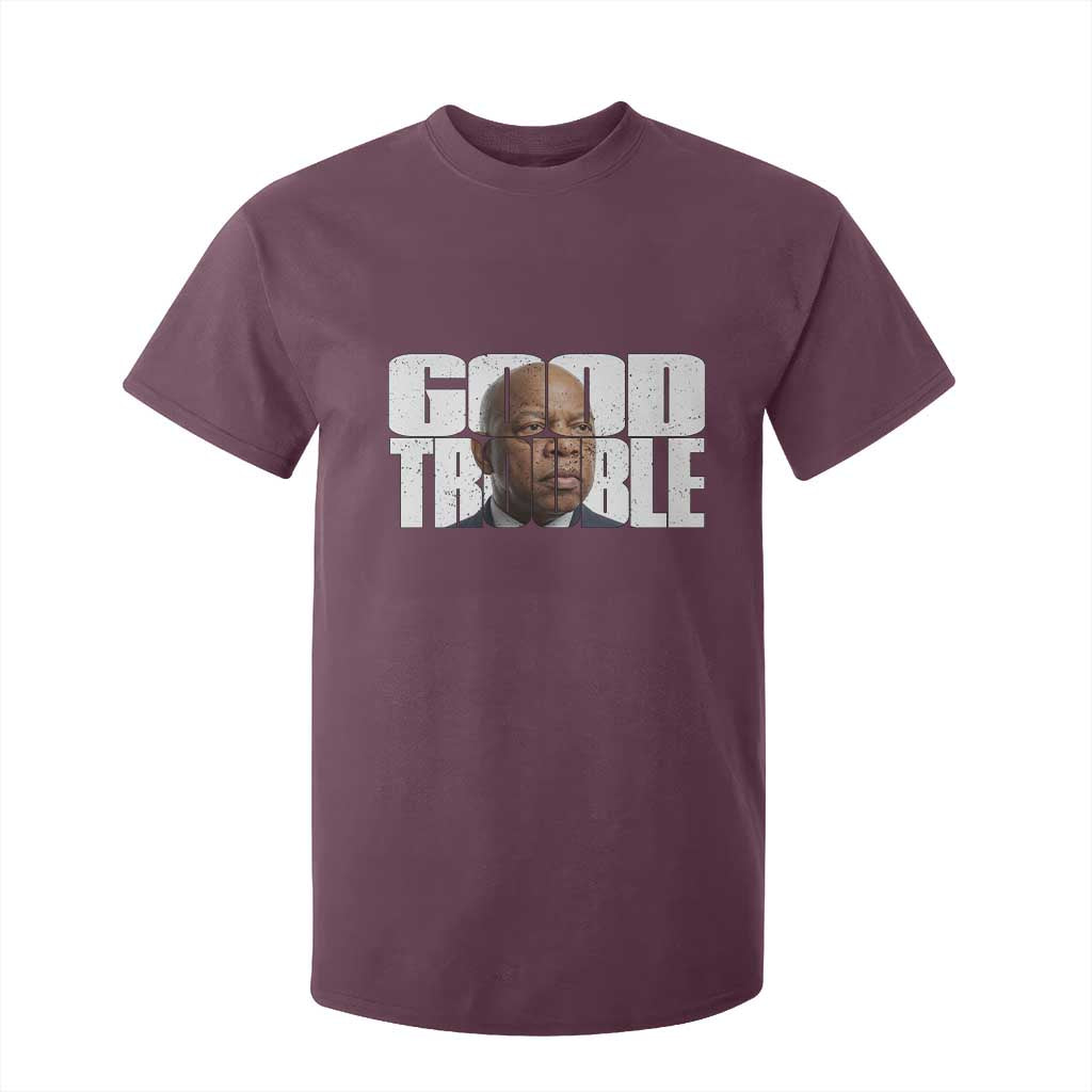 John Lewis Quote Affrican American T Shirt For Kid Black History Good Trouble TS14 Maroon Print Your Wear