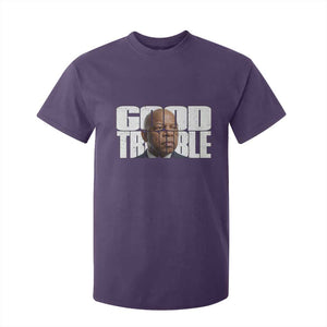 John Lewis Quote Affrican American T Shirt For Kid Black History Good Trouble TS14 Purple Print Your Wear