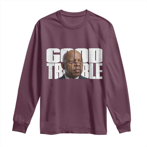 John Lewis Quote Affrican American Long Sleeve Shirt Black History Good Trouble TS14 Maroon Print Your Wear