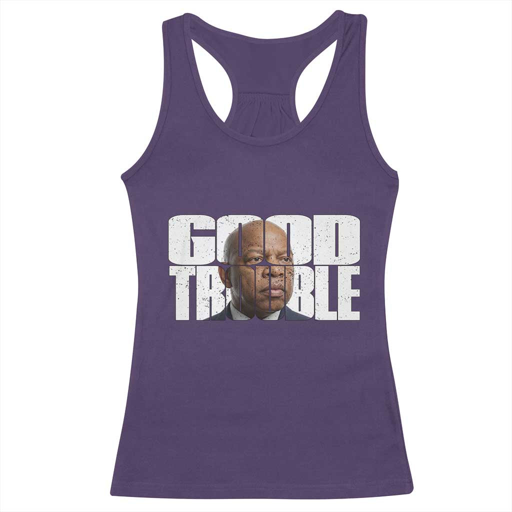 John Lewis Quote Affrican American Racerback Tank Top Black History Good Trouble TS14 Purple Print Your Wear