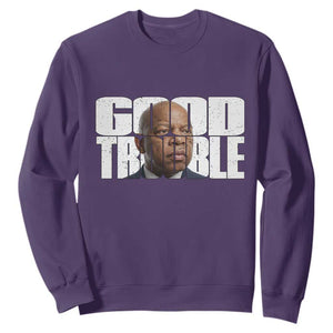 John Lewis Quote Affrican American Sweatshirt Black History Good Trouble TS14 Purple Print Your Wear
