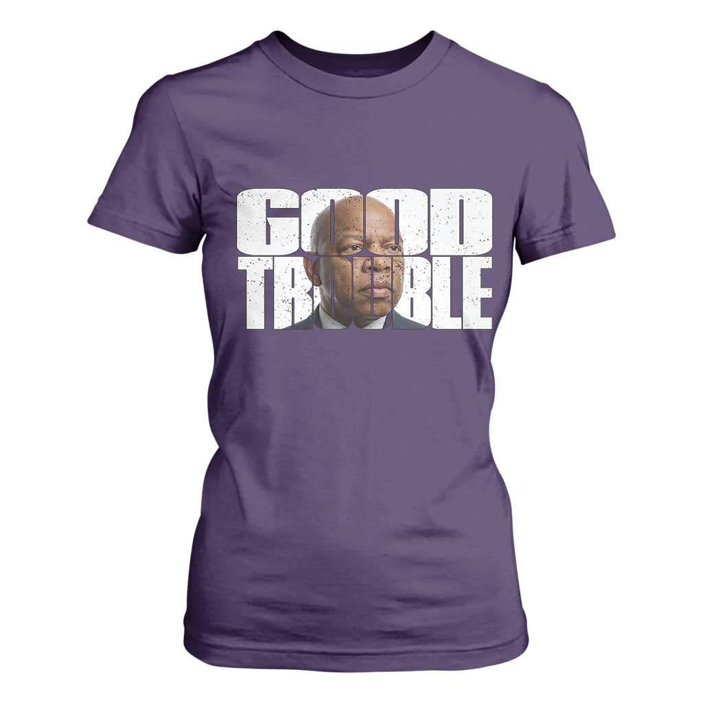 John Lewis Quote Affrican American T Shirt For Women Black History Good Trouble TS14 Purple Print Your Wear