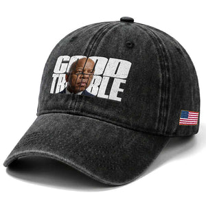 John Lewis Quote Affrican American Washed Cotton Baseball Cap Black History Good Trouble TS14 Print Your Wear
