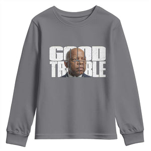 John Lewis Quote Affrican American Youth Sweatshirt Black History Good Trouble TS14 Charcoal Print Your Wear