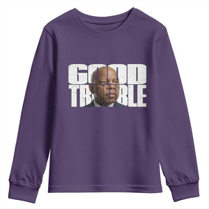 John Lewis Quote Affrican American Youth Sweatshirt Black History Good Trouble TS14 Purple Print Your Wear