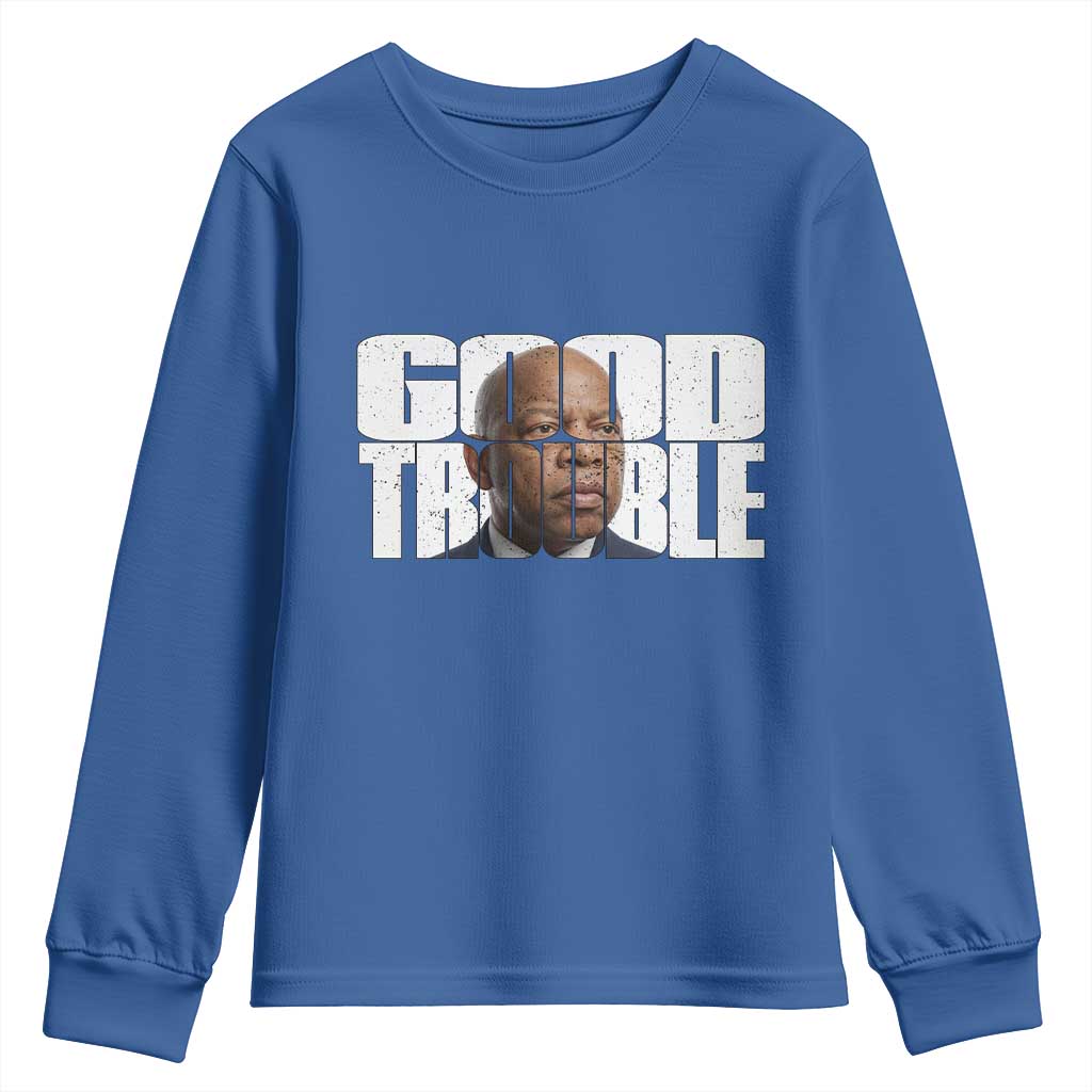 John Lewis Quote Affrican American Youth Sweatshirt Black History Good Trouble TS14 Royal Blue Print Your Wear