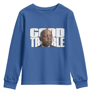 John Lewis Quote Affrican American Youth Sweatshirt Black History Good Trouble TS14 Royal Blue Print Your Wear