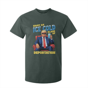 ICE Enjoy an Ice Cold Glass of Deportation T Shirt For Kid Funny Political ICE Anti Trump TS14 Dark Forest Green Print Your Wear