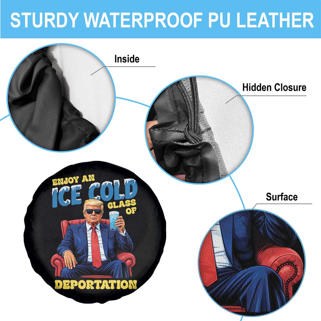 ICE Enjoy an Ice Cold Glass of Deportation Spare Tire Cover Funny Political ICE Anti Trump TS14 Print Your Wear