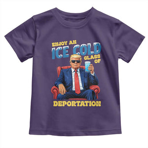 ICE Enjoy an Ice Cold Glass of Deportation Toddler T Shirt Funny Political ICE Anti Trump TS14 Purple Print Your Wear