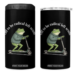 Off To Be Radical Left Scum 4 in 1 Can Cooler Tumbler Funny Frog Anti ICE Political Protest TS14 One Size: 16 oz Black Print Your Wear