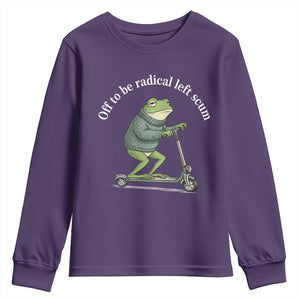 Off To Be Radical Left Scum Youth Sweatshirt Funny Frog Anti ICE Political Protest TS14 Purple Print Your Wear
