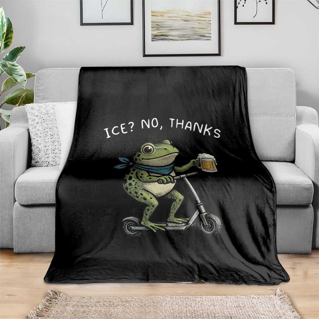 Funny Frog Anti ICE Political Protest Throw Blanket Ice? No Thanks TS14 Print Your Wear