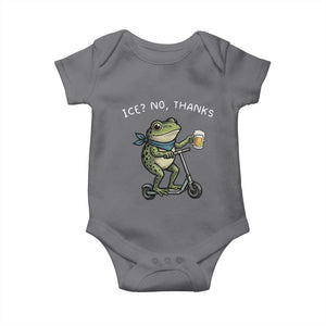 Funny Frog Anti ICE Political Protest Baby Onesie Ice? No Thanks TS14 Charcoal Print Your Wear