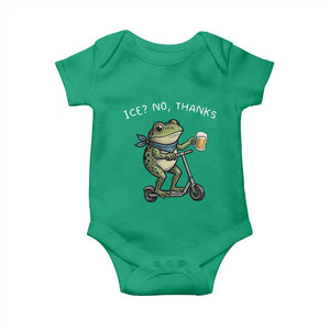 Funny Frog Anti ICE Political Protest Baby Onesie Ice? No Thanks TS14 Irish Green Print Your Wear
