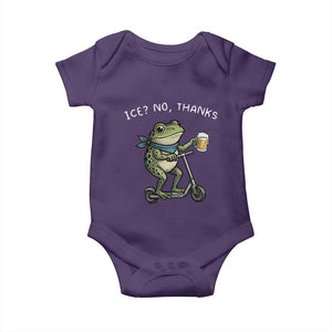 Funny Frog Anti ICE Political Protest Baby Onesie Ice? No Thanks TS14 Purple Print Your Wear