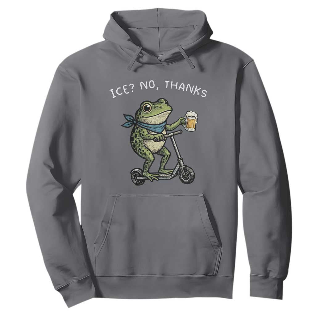 Funny Frog Anti ICE Political Protest Hoodie Ice? No Thanks TS14 Charcoal Print Your Wear