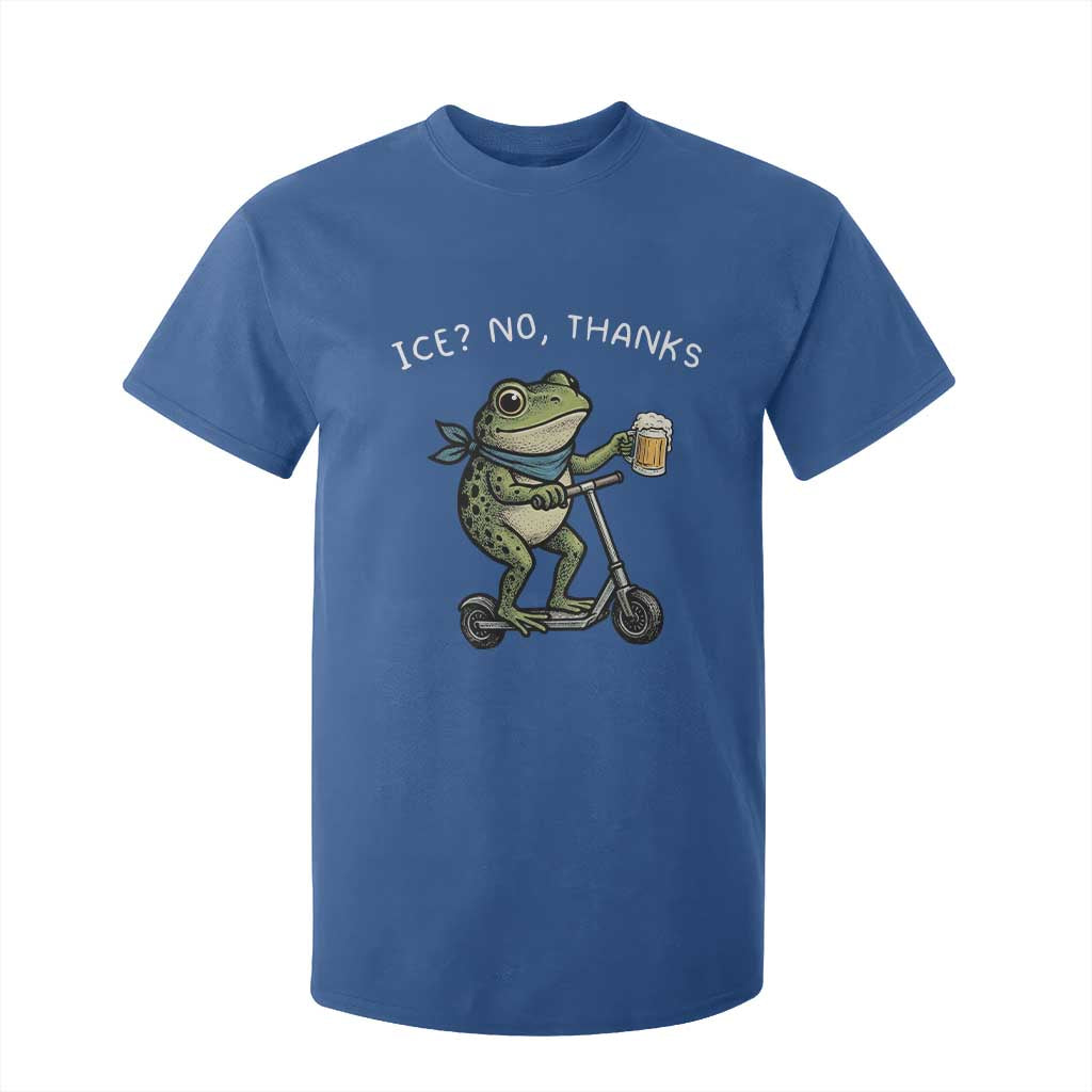 Funny Frog Anti ICE Political Protest T Shirt For Kid Ice? No Thanks TS14 Royal Blue Print Your Wear